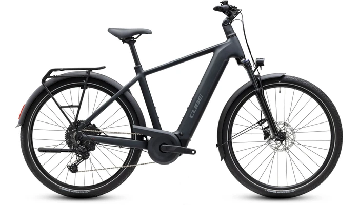 Cube touring hybrid one 600 heren grijs mat cube elektrische hybride fietsen