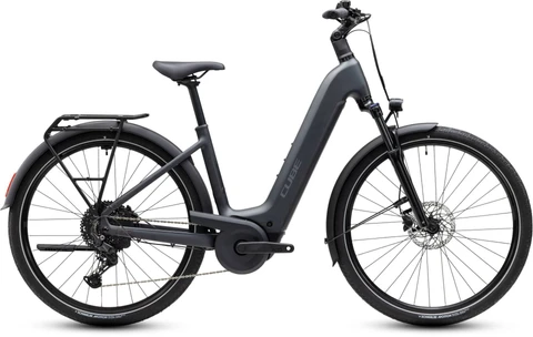 Cube touring hybrid one 600 dames grijs mat cube elektrische hybride fietsen