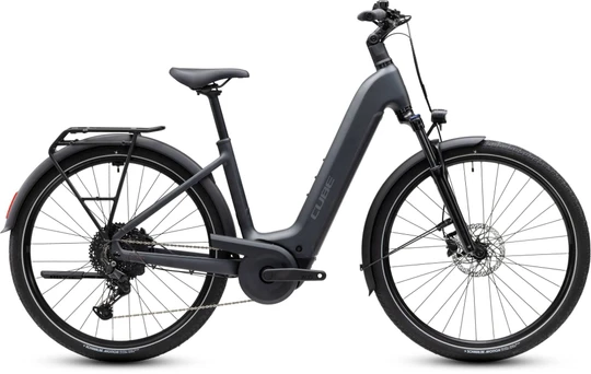 Cube touring hybrid one 600 dames grijs mat cube elektrische hybride fietsen