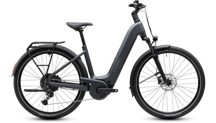 Cube touring hybrid one 600 dames grijs mat cube elektrische hybride fietsen
