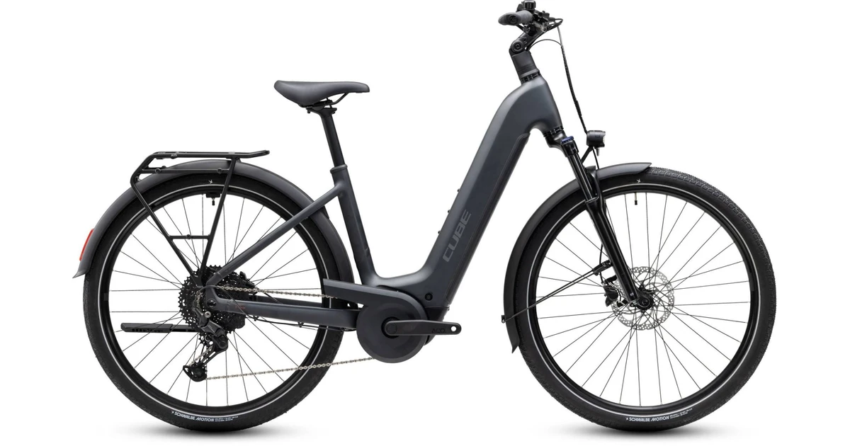 Cube touring hybrid one 600 dames grijs mat cube elektrische hybride fietsen