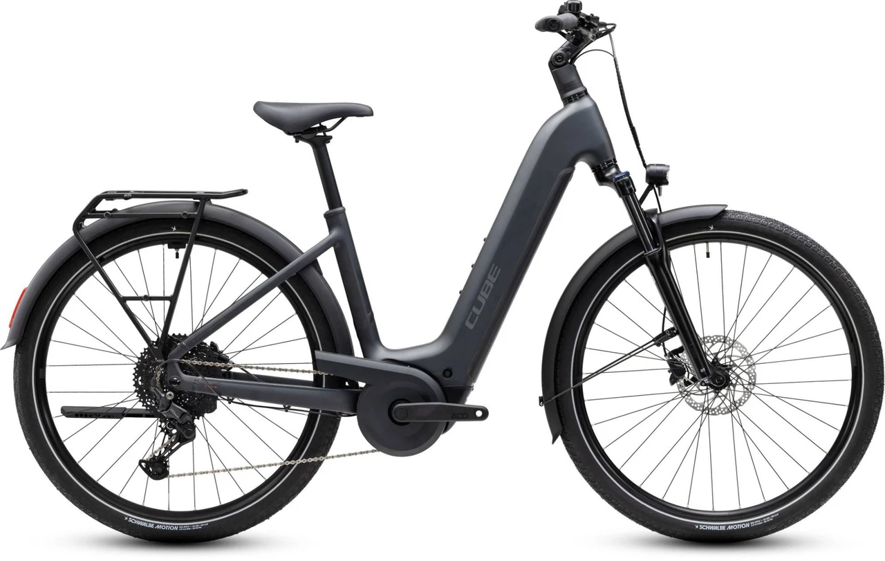 Cube touring hybrid one 600 dames grijs mat cube elektrische hybride fietsen
