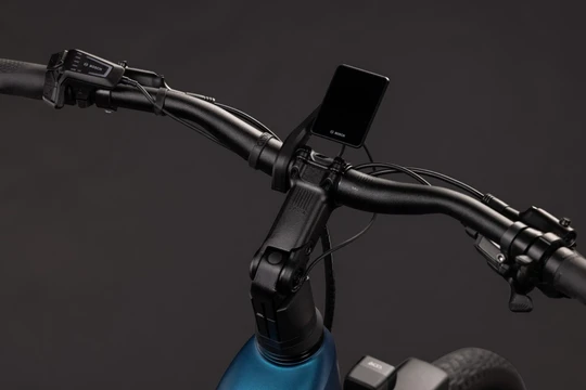 Cube touring hybrid pro 800 dames blauw mat cube elektrische hybrride fietsen achterkant stuur