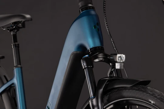 Cube touring hybrid pro 800 dames blauw mat cube elektrische hybrride fietsen koplamp