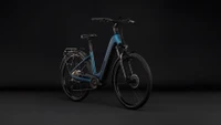 Cube touring hybrid pro 800 dames blauw mat cube elektrische hybrride fietsen voorkant