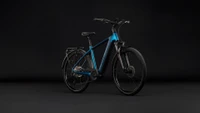 Cube touring hybrid pro 800 heren blauw mat cube elektrische hybrride fietsen voorkant