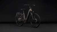 Cube touring hybrid pro 800 dames bruin mat cube elektrische hybrride fietsen voorkant