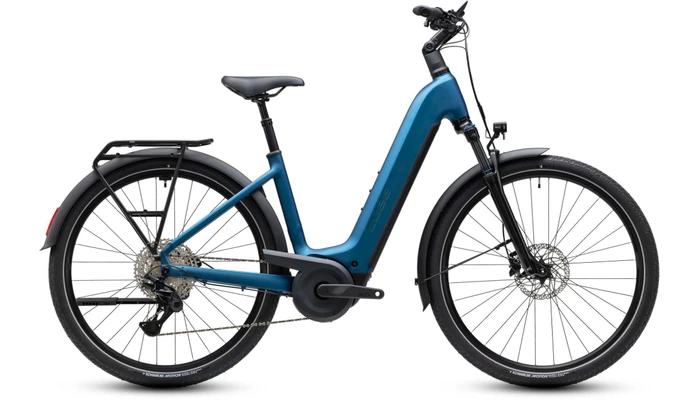 Cube touring hybrid pro 800 dames blauw mat cube elektrische hybrride fietsen