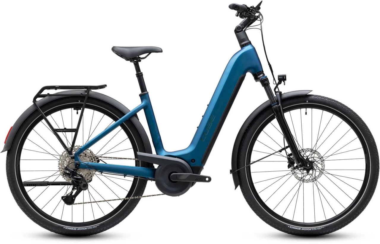 Cube touring hybrid pro 800 dames blauw mat cube elektrische hybrride fietsen