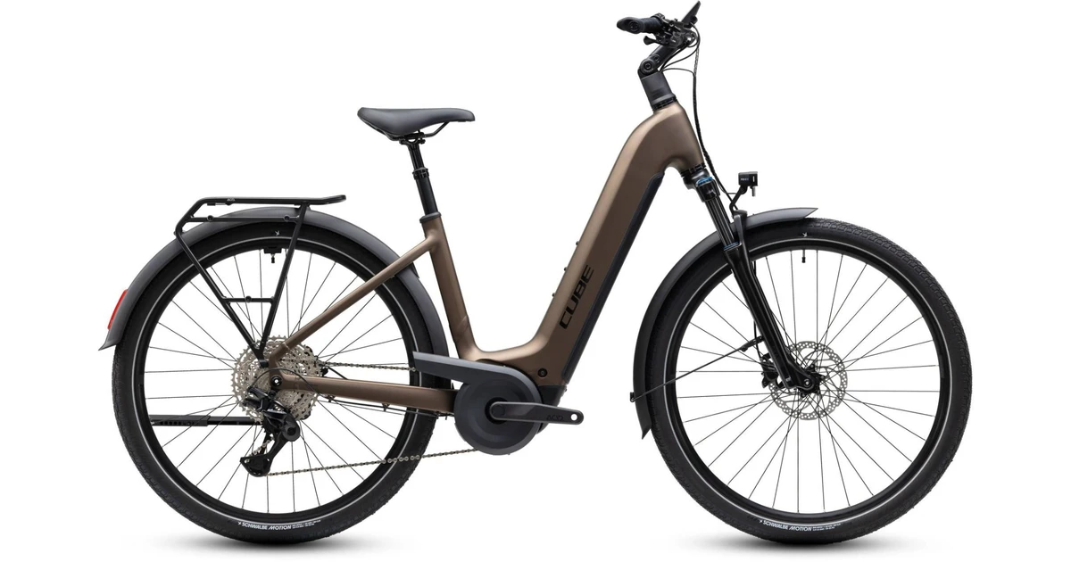 Cube touring hybrid pro 800 dames bruin mat cube elektrische hybrride fietsen