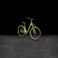 Cube ella ride hybrid 500 2023 lageinstap groen elektrischehybridefiets voorkant