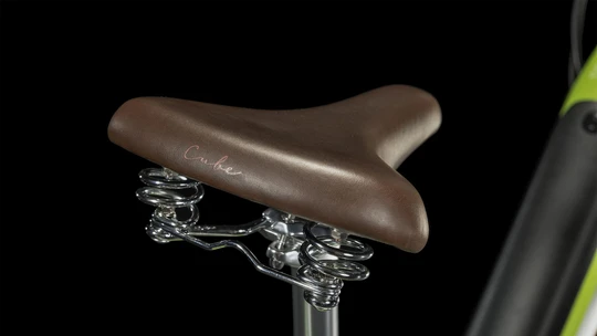 Cube ella ride hybrid 500 2023 lageinstap groen elektrischehybridefiets zadel