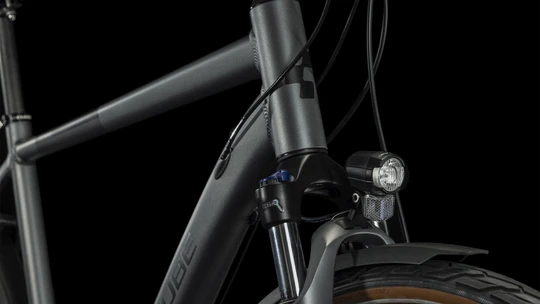 Cube cube touring exc 2023 heren grijs hybride voorlicht