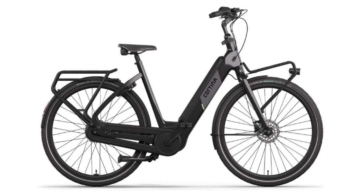 Cortina e common integrated db7 active plus m 2026 zwart mat dames cortina elektrische fietsen