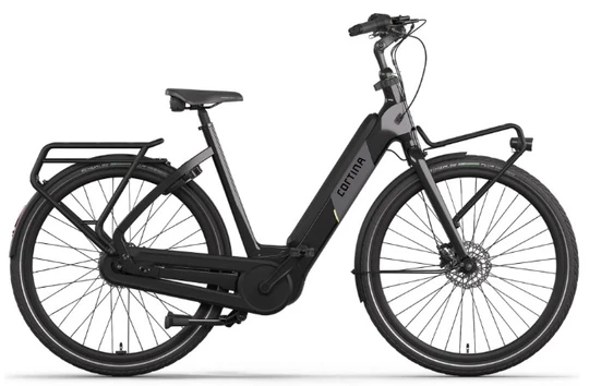 Cortina e common integrated db7 active plus m 2026 zwart mat dames cortina elektrische fietsen