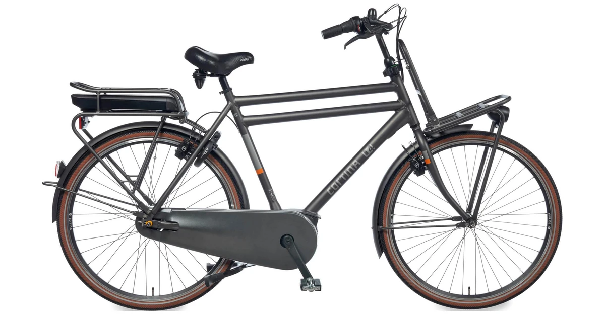 Cortina e u4 transportsolidmn 7 2021 heren zwartmat cortina elektrische fietsen