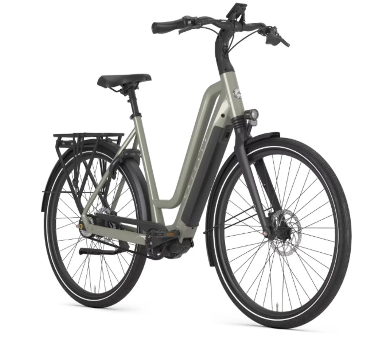 Gazelle chamonix c5 ltd dames groenmat elektrische fietsen zijkant