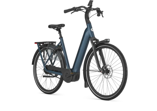 Gazelle grenoble c310 hmb 2027 dames blauw mat gazelle elektrische fietsen voorkant