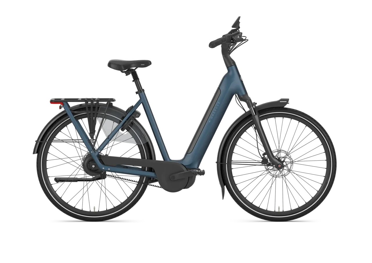 Gazelle grenoble c310 hmb 2027 dames blauw mat gazelle elektrische fietsen zijkant