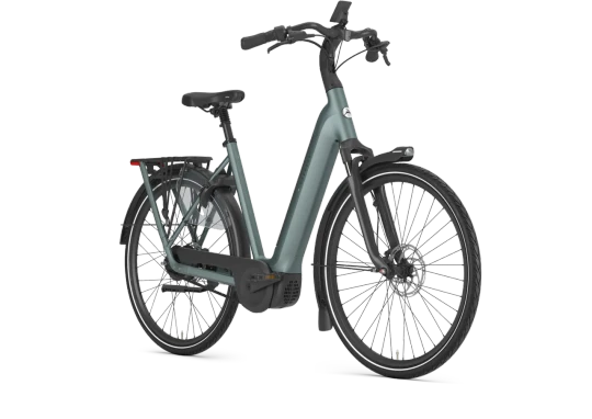 Gazelle grenoble c310 hmb 2027 dames groen mat gazelle elektrische fietsen voorkant