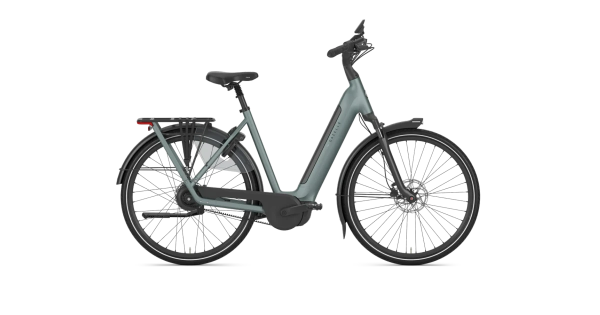 Gazelle grenoble c310 hmb 2027 dames groen mat gazelle elektrische fietsen zijkant