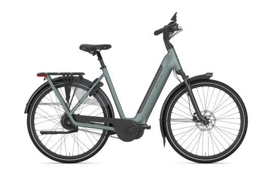 Gazelle grenoble c310 hmb 2027 dames groen mat gazelle elektrische fietsen zijkant