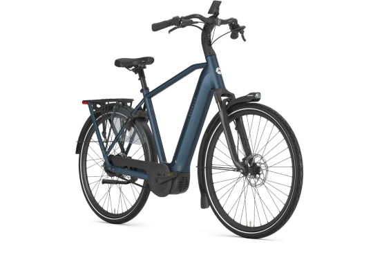 Gazelle grenoble c310 hmb 2027 heren blauw mat gazelle elektrische fietsen voorkant