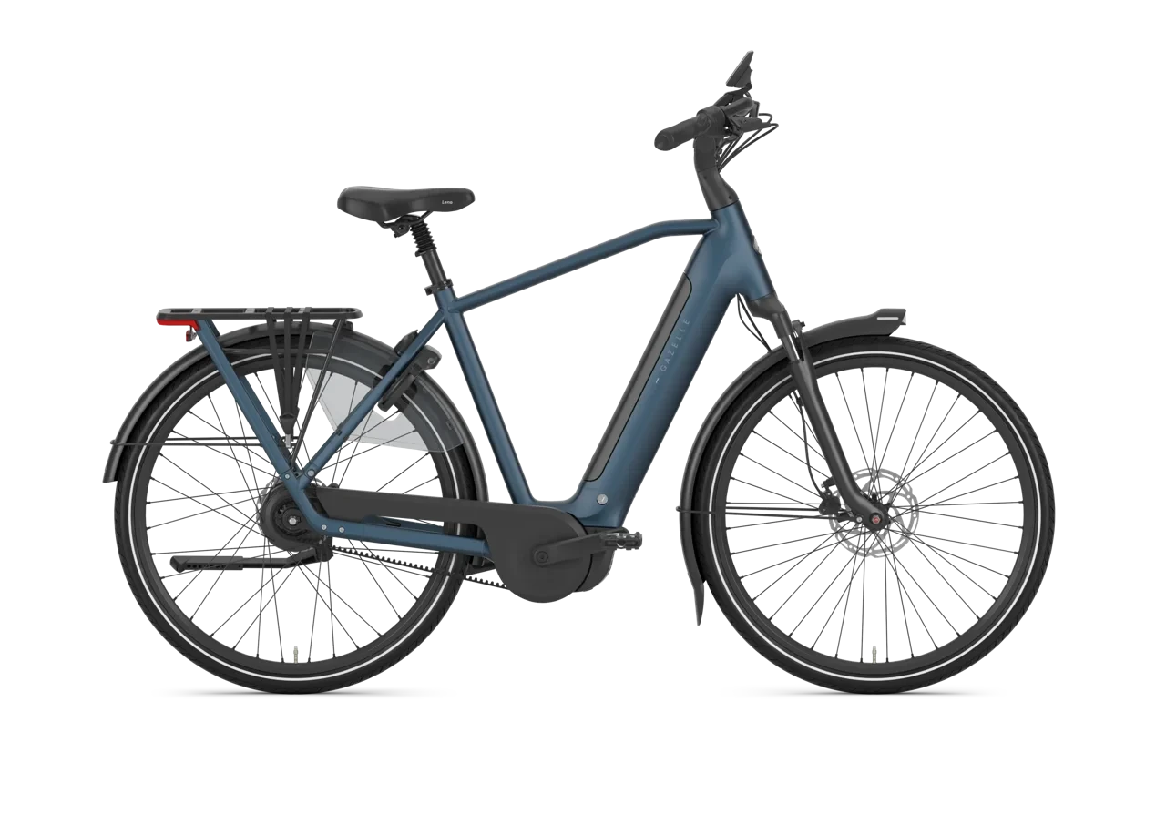 Gazelle grenoble c310 hmb 2027 heren blauw mat gazelle elektrische fietsen zijkant