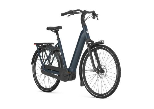 Gazelle grenoble c8 hmb 2027 dames blauw mat gazelle elektrische fietsen voorkant