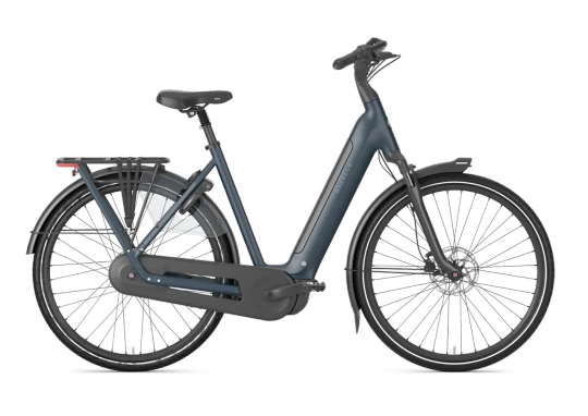 Gazelle grenoble c8 hmb 2027 dames blauw mat gazelle elektrische fietsen zijkant