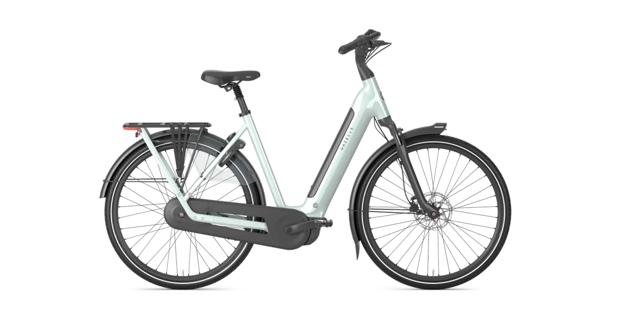 Gazelle grenoble c8 hmb 2027 dames lichtgroen gazelle elektrische fietsen zijkant