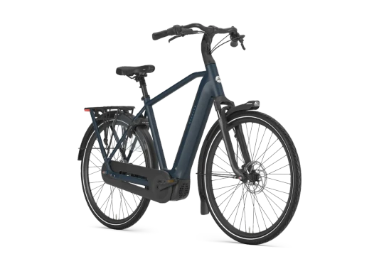 Gazelle grenoble c8 hmb 2027 heren blauw mat gazelle elektrische fietsen voorkant