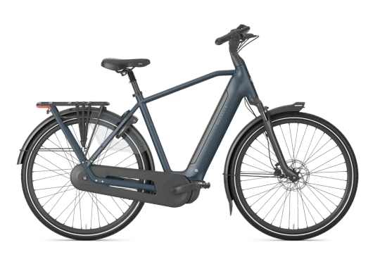 Gazelle grenoble c8 hmb 2027 heren blauw mat gazelle elektrische fietsen zijkant