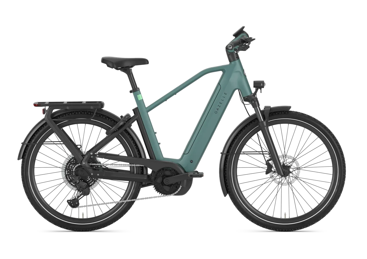 Gazelle eclipse t11 2027 heren groen mat zijkant
