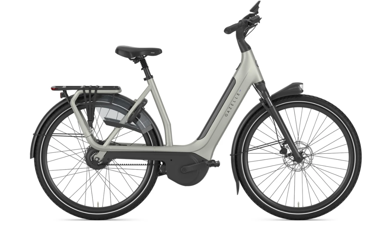 Gazelle avignonc380 hmb 2026 dames lichtgrijs mat gazelle elektrische fietsen