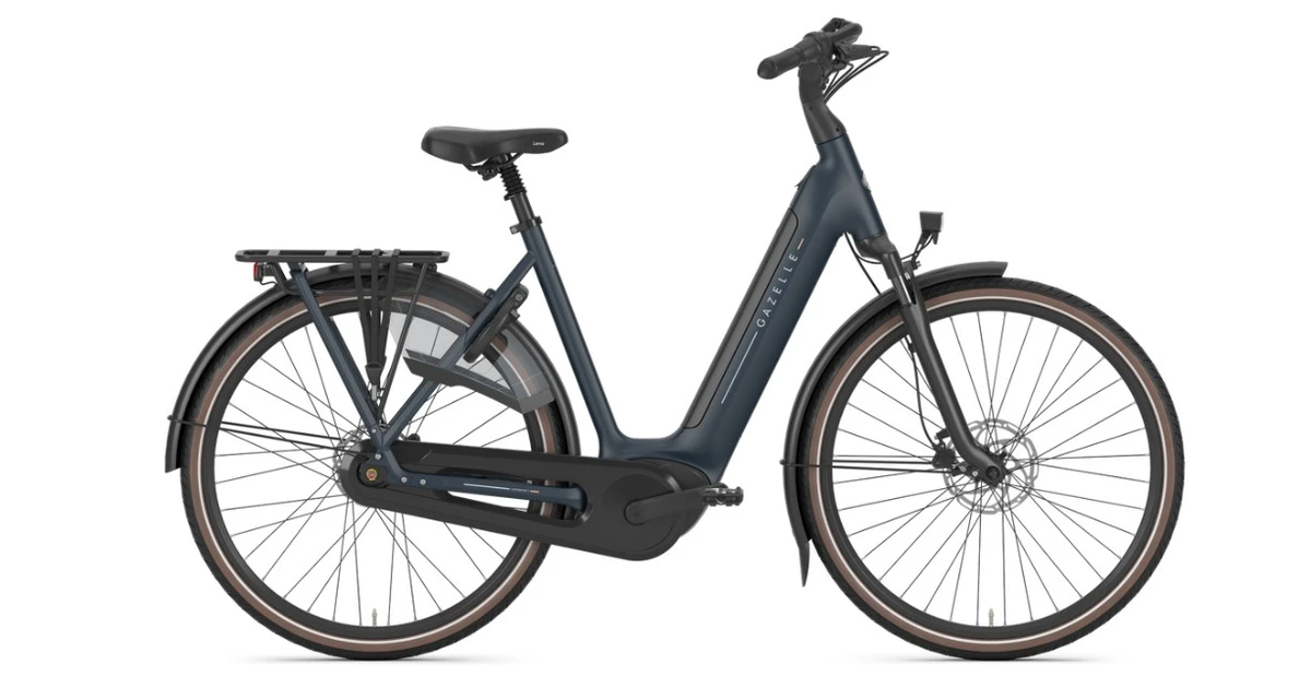 Gazelle grenoble c8 hmb 2026 dames blauw mat gazelle elektrische fietsen