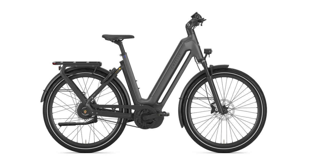 Gazelle eclipse c380 hmb 2024 lage instap grijs mat gazelle elektrische fietsen crop