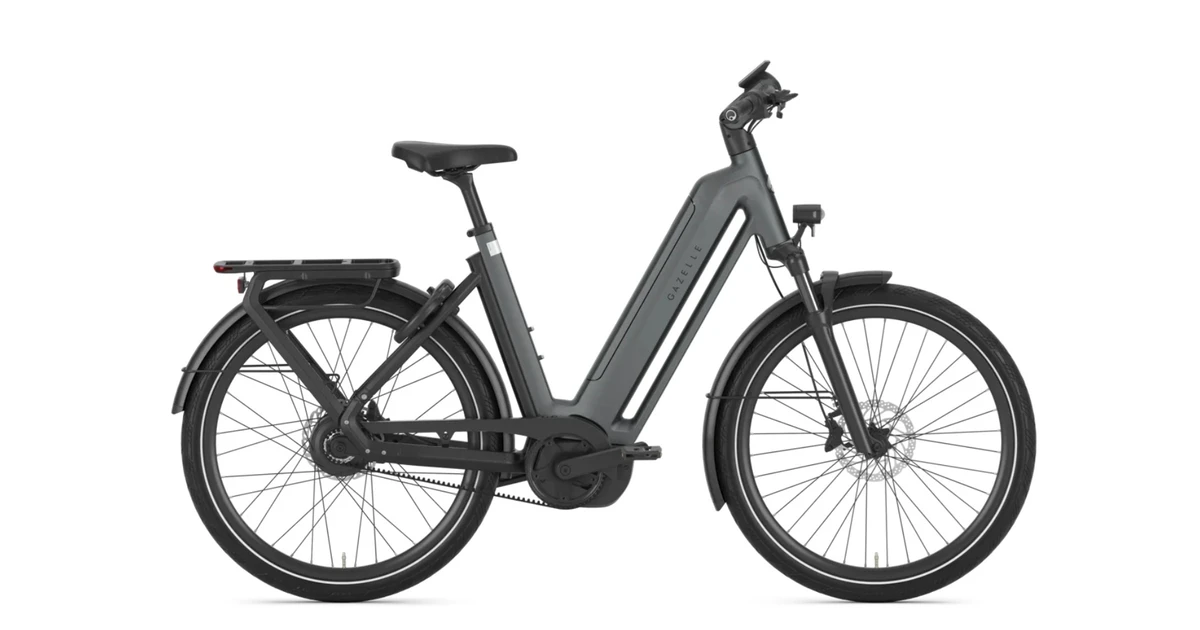 Gazelle eclipse c380 hmb 2027 dames grijs mat gazelle elektrische fietsen