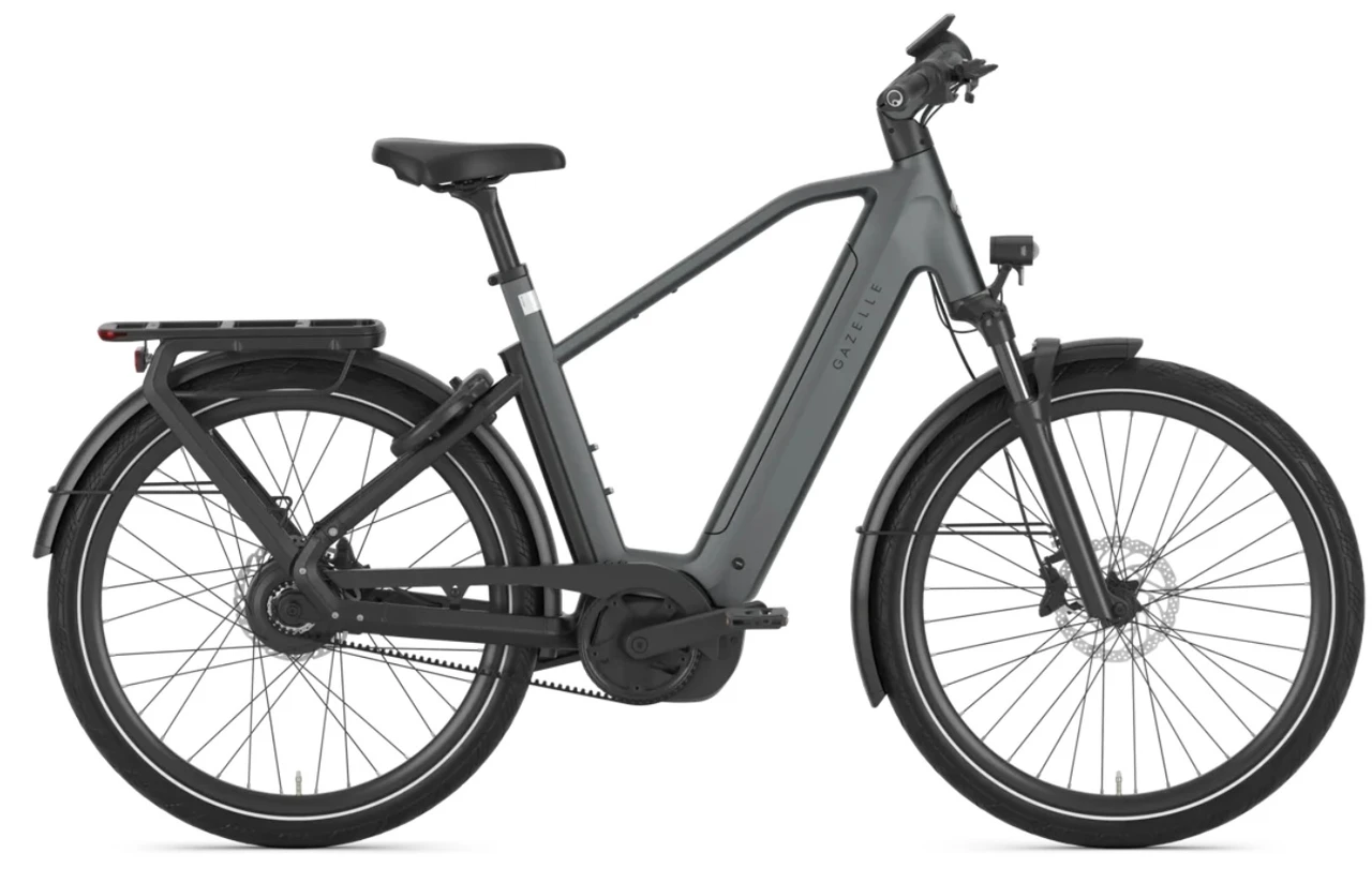 Gazelle eclipse c380 hmb 2027 heren grijs mat gazelle elektrische fietsen