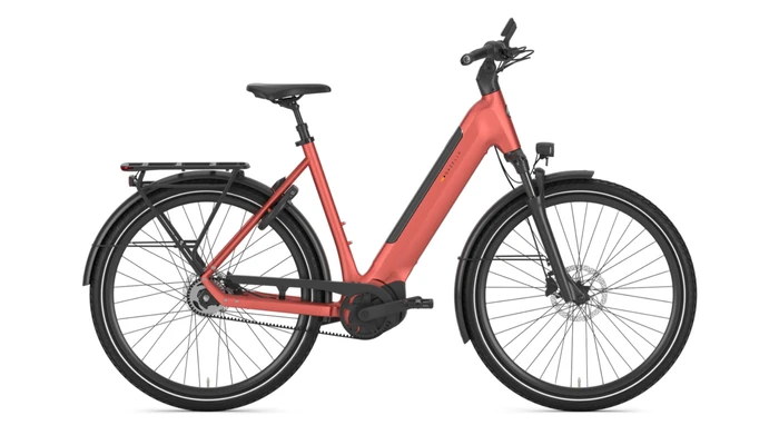 Gazelle ultimate c5 plus 2026 oranje rood mat dames gazelle elektrische fietsen