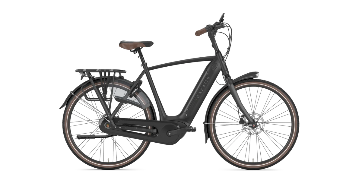 Gazelle grenoble c8 hmb 2024 heren zwart mat gazelle elektrische fietsen