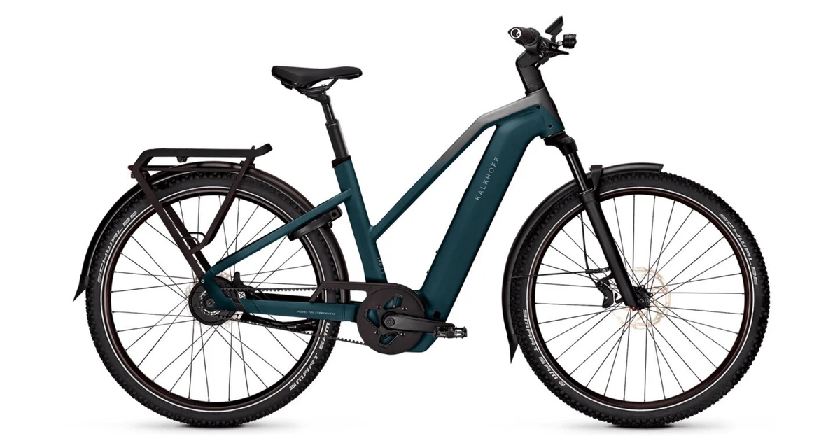 Kalkhoff entice 5+ advance belt 2025 lage instap groenblauw elektrische fiets