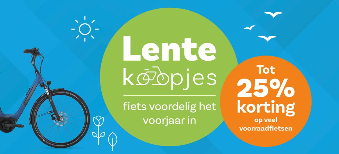 Fiets voordelig het voorjaar in met de Lentekoopjes van Fietsvoordeelshop.nl