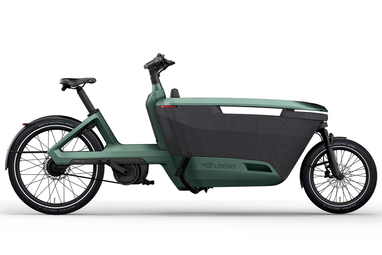 Lovens explorer 2 s100 abs groen mat lovens elektrische bakfietsen