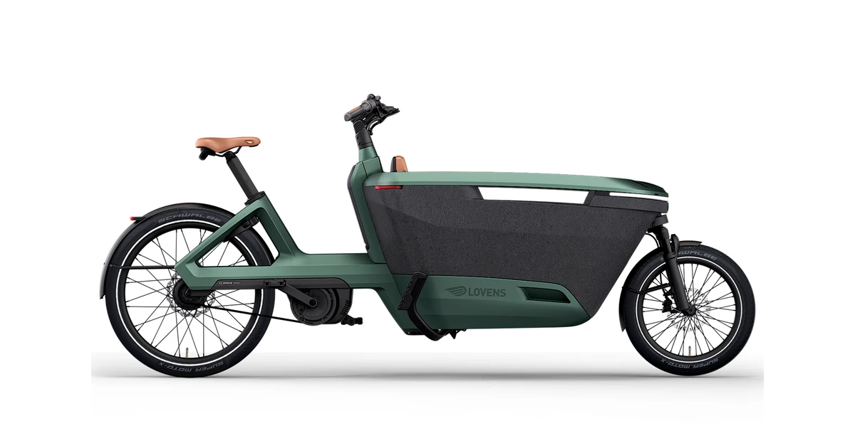 Lovens explorer 2s60 groen mat active plus unisex elektrische bakfietsen