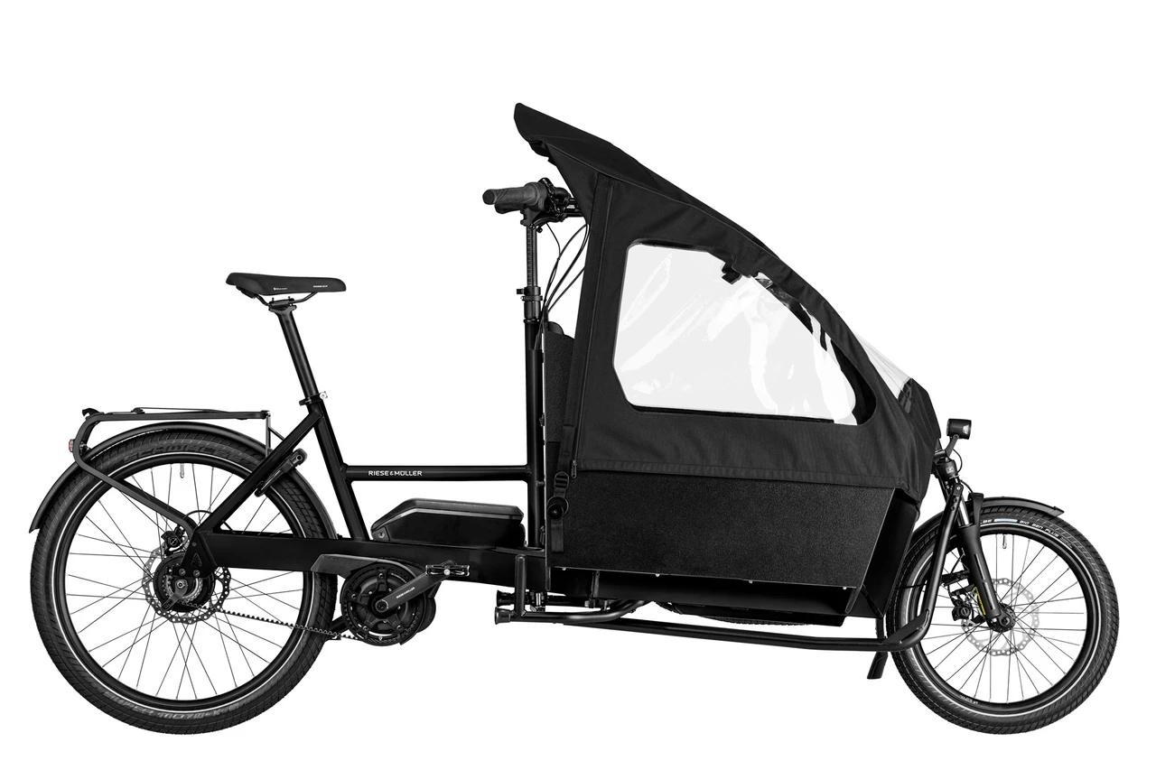 Riese & Müller Transporter2 65 Vario - Purion 200 - Bagagedrager - Dubbel kinderzitje - Box - Kinderkap - 545 Wh